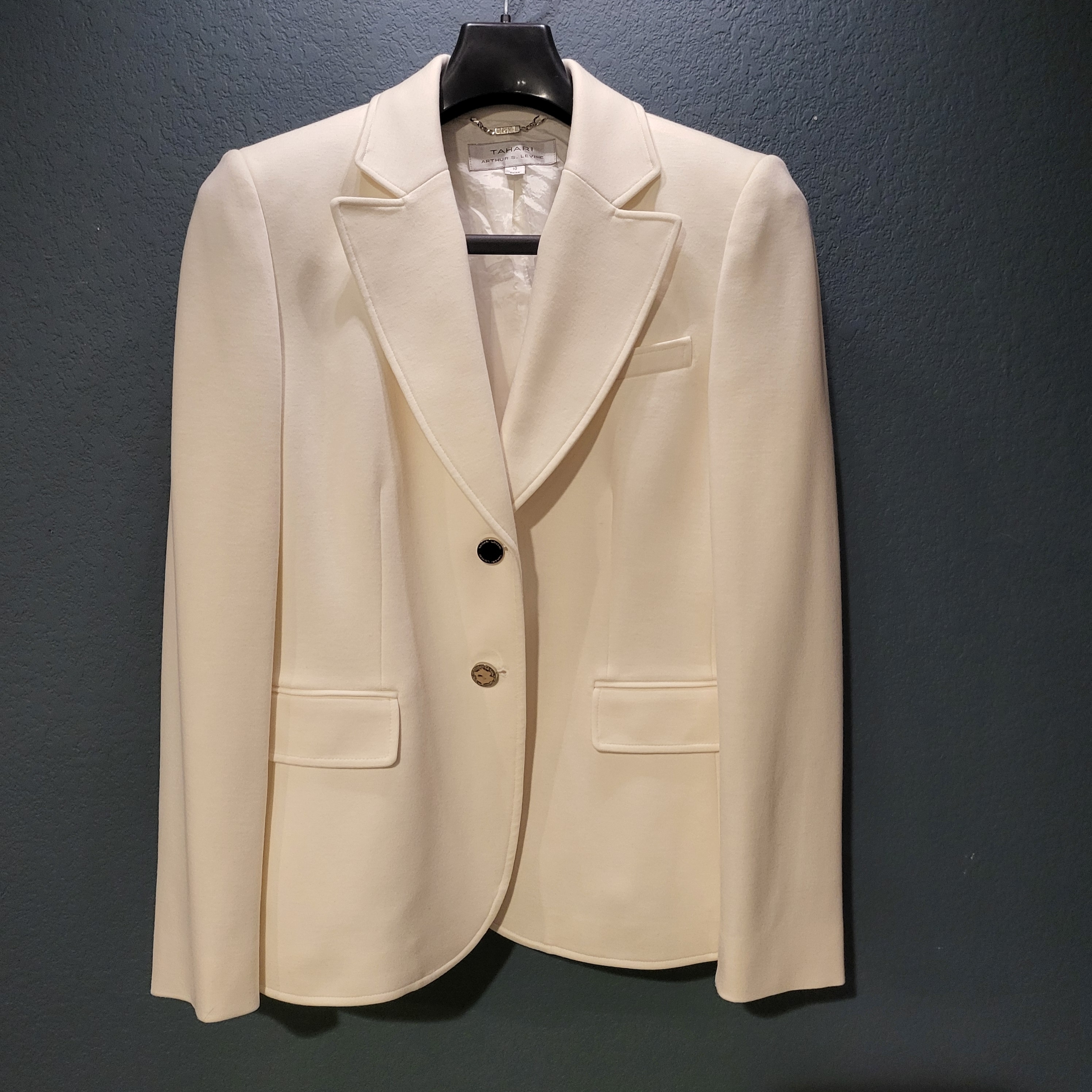 Tahari Asl Ivory White Structured Blazer 10